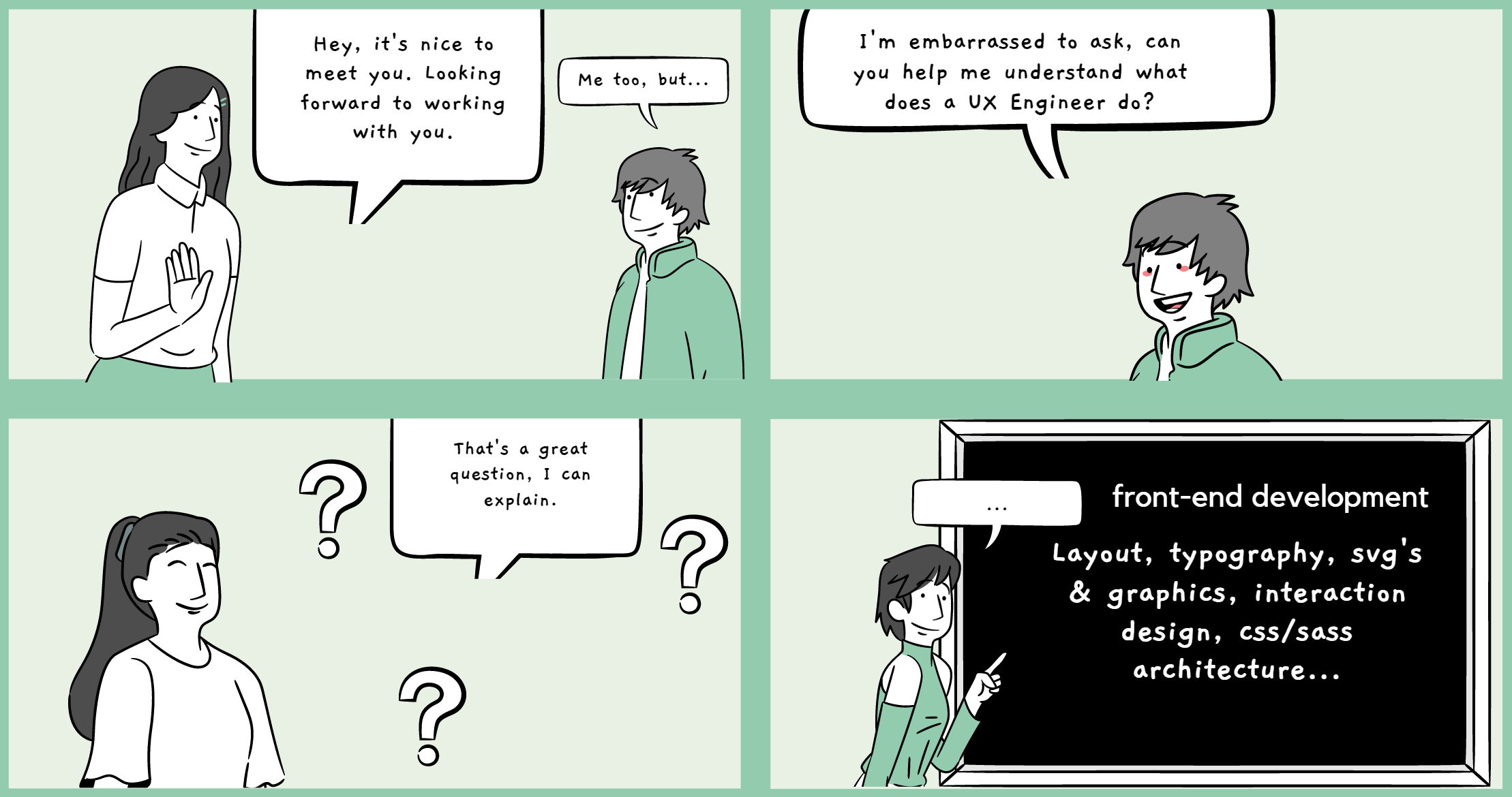Employees asking for clarity on what a UX Engineer does